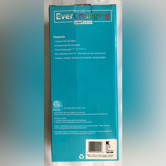 Patio Umbrella LED Ever Changing Light String - Picture 3 of 5